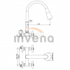 INVENA - Bateria kuchenna ścienna ROMA z elastyczną wylewką  szara  BC-24-E5S
